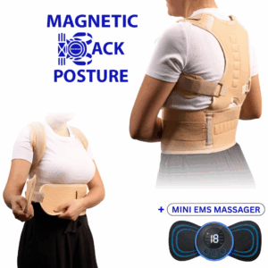 Magnetic Back Support + Mini EMS massager