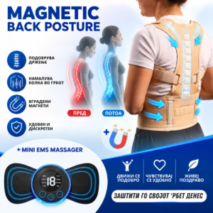 Magnetic Back Support + Mini EMS massager